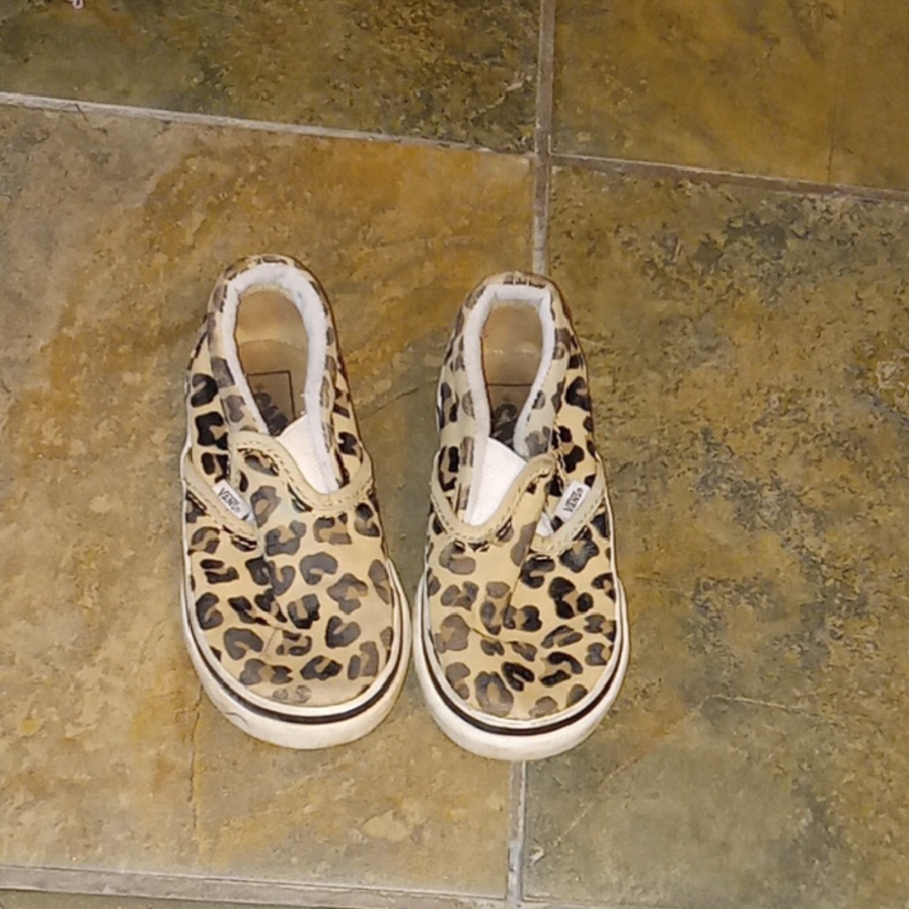 Kids Leopard Print Slip-On Shoes